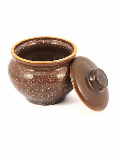 Горшочек традиционный 0,8л.(мрамор коричневый) &mdash; Posudio