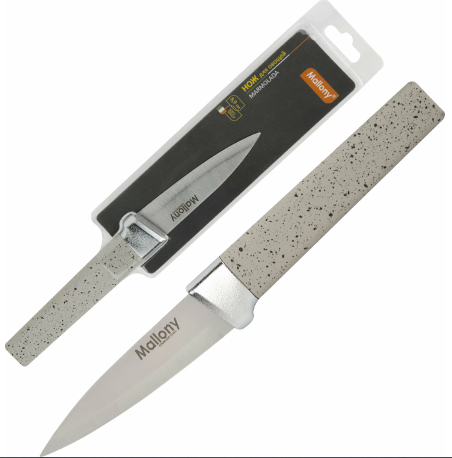 Нож с рукояткой софт-тач MARMOLADA овощной  8,9см. фото 1 &mdash; Posudio