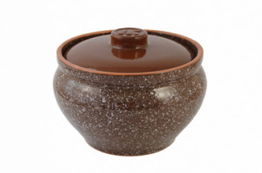 Горшочек традиционный 1,0л.(мрамор коричневый) &mdash; Posudio