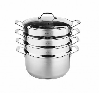 HM 5701-5 Пароварка/мантоварка с крышкой и сеткой, шильдик нерж. сталь 8,3л.(28см.) — Posudio