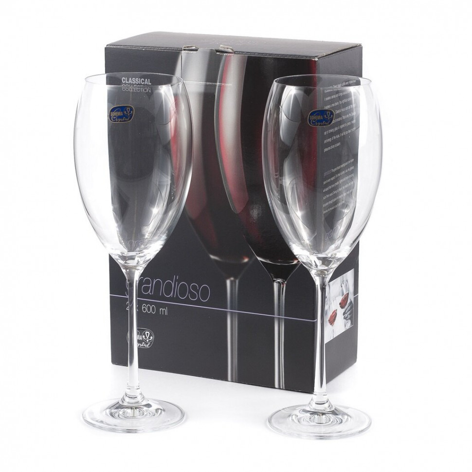 Бокал для вина 600мл (2шт) Crystal Bohemia Grandioso 40783/600/2 фото 1 — Posudio