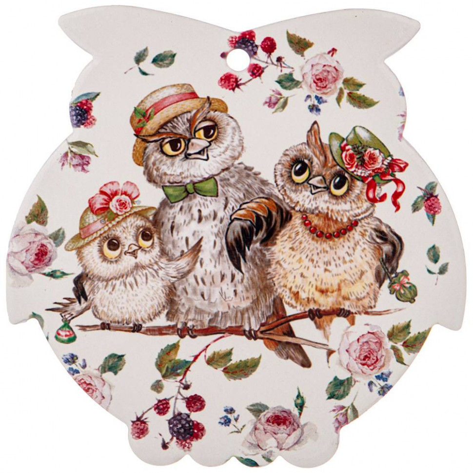 Подставка под горячее"ВИНТАЖ.СОВУШКИ" 16*16см. фото 1 &mdash; Posudio