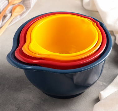 Набор ёмкостей для миксера 1,4; 1,9; 2,6; 3,6 л , цвет МИКС &mdash; Posudio