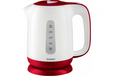 Чайник ENERGY E-274 (1,7 л, диск) пластик бело-красный — Posudio