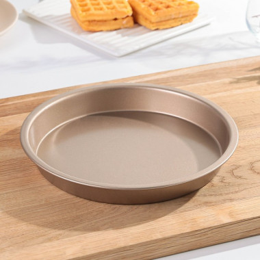 Форма для выпечки Доляна «Круг. Золото», d=20 см, антипригарное покрытие, цвет коричневый &mdash; Posudio