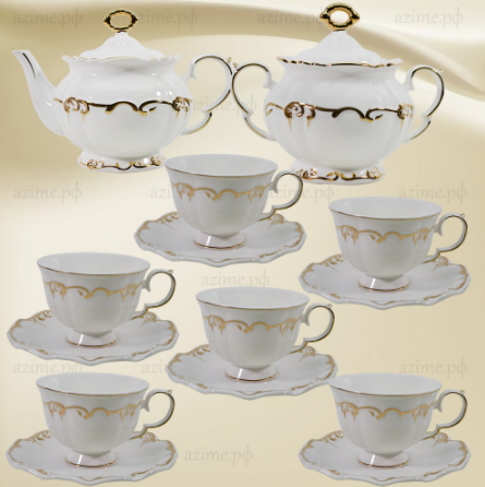 Чайный сервиз 14пр. в под.уп.(х4) Фарфор 102-010 фото 1 — Posudio