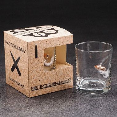 Стакан &quot;Непробиваемый.&quot; для виски ,с пулей, 250 мл — Posudio