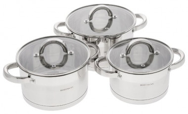 HM 5912 набор каст.нерж.сталь кап.дно 6 пр. — Posudio