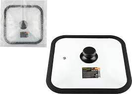 Крышка стеклянная с силиконовым ободком, серия QUADRATO, 26*26 см диа, сил ручка — Posudio