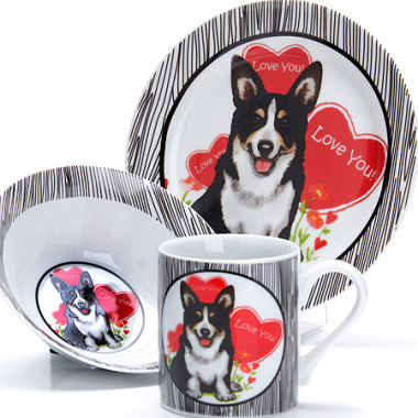 Набор детский 3 пр. "Собачка" &mdash; Posudio