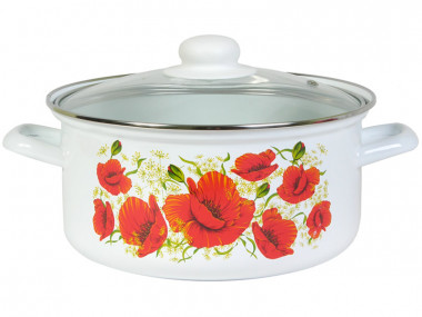 Кастрюля 4,5л сотейн.стекл.крышк.,с рис. — Posudio