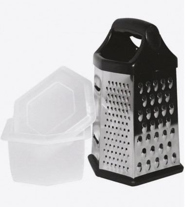 Терка шестигранная GR-002-8 с контейнером, высота :20см(пластик. нерж. сталь) &mdash; Posudio