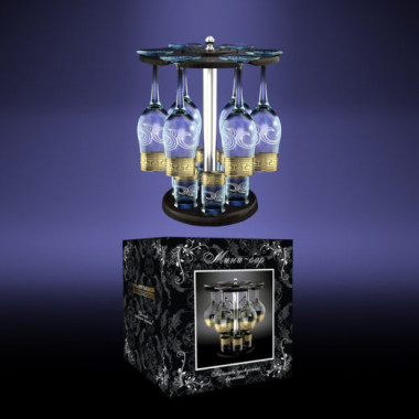 Набор с барной стойкой 19пр. &quot;Греческий узор&quot; (Гусь Хрусталь) — Posudio