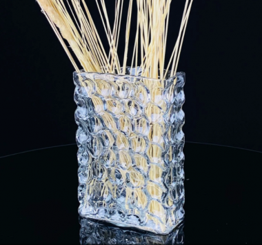 Декоративная ваза для цветов из стекла 19 см в под/упак (х8) 200-091 — Posudio