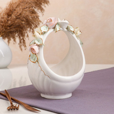 Конфетница "КОРЗИНА" 22см.золотистая &mdash; Posudio