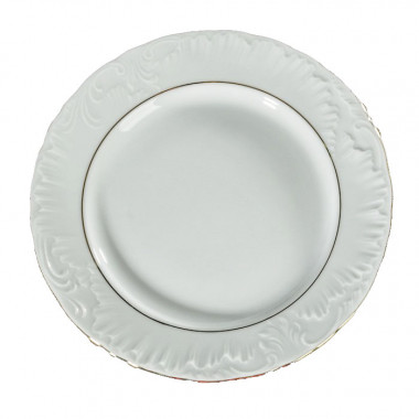 Тарелка десертная 19см Cmielow Рококо Золотая отводка Рококо-19 — Posudio
