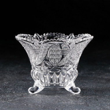 Конфетница на ножках, круглая "Восход" 12х12х8,2 см &mdash; Posudio