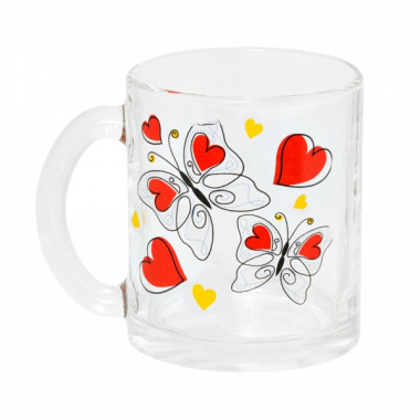 Кружка чайная 320мл ОСЗ Бабочки с сердечками 04C1208-BSS &mdash; Posudio