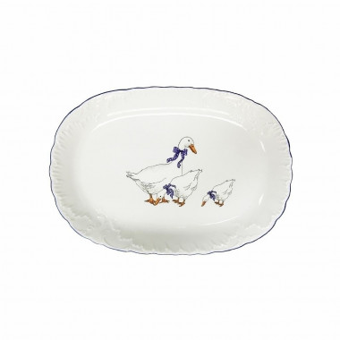Блюдо овальное 29см Cmielow Rococo Гуси 0032300E280 &mdash; Posudio
