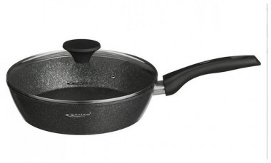 Сотейник 24см с/кр а/пр [БАЗАЛЬТ] глубокий 6,0см &mdash; Posudio