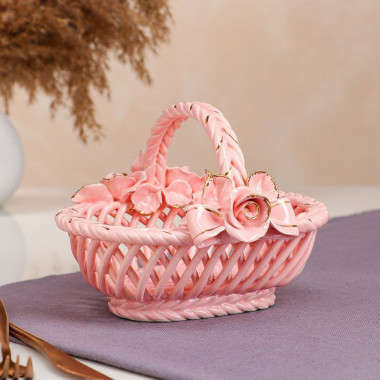 Конфетница "ОЛЬКА" 13см. розовая &mdash; Posudio