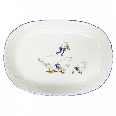 Блюдо овальное 33см Cmielow Rococo Гуси 0032500E280 &mdash; Posudio