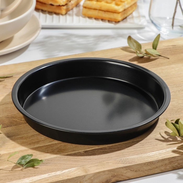 Форма для выпечки Доляна «Жаклин. Круг», 20×3 см, антипригарное покрытие, цвет чёрный фото 1 &mdash; Posudio