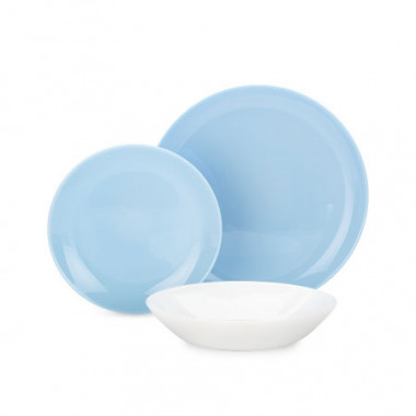 Столовый сервиз 18 предметов Luminarc Diwali Light Blue&amp;White P5911 — Posudio