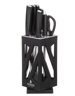 НАБОР НОЖЕЙ AGNESS  НА ПЛАСТИКОВОЙ ПОДСТАВКЕ, 7 ПРЕДМЕТОВ  911-778 фото 1 — Posudio