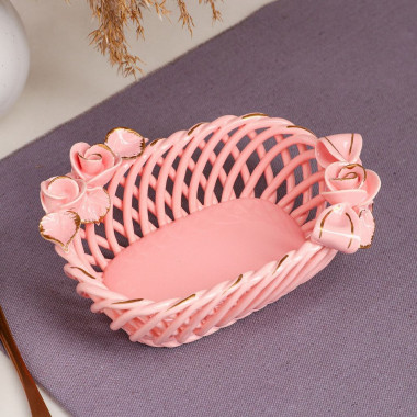 Конфетница "БОЯРОЧКА" розовая &mdash; Posudio