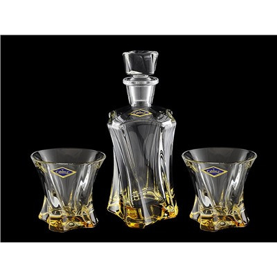 Набор для виски графин+2стакана Aurum-Crystal КООПЕР Амбер 8099999972S973163S9H фото 1 — Posudio