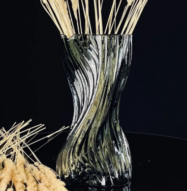 Декоративная ваза для цветов из стекла 26 см в под/упак (х6) 200-084 — Posudio