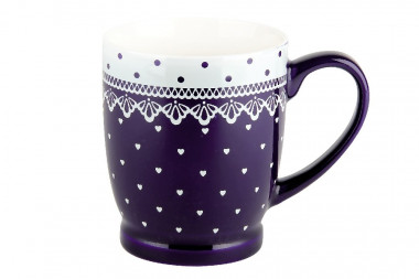 Кружка  320мл на ножке (Кружево на синем) — Posudio