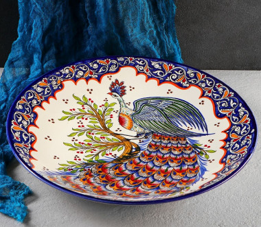 Ляган круглый Риштанская Керамика 42см — Posudio