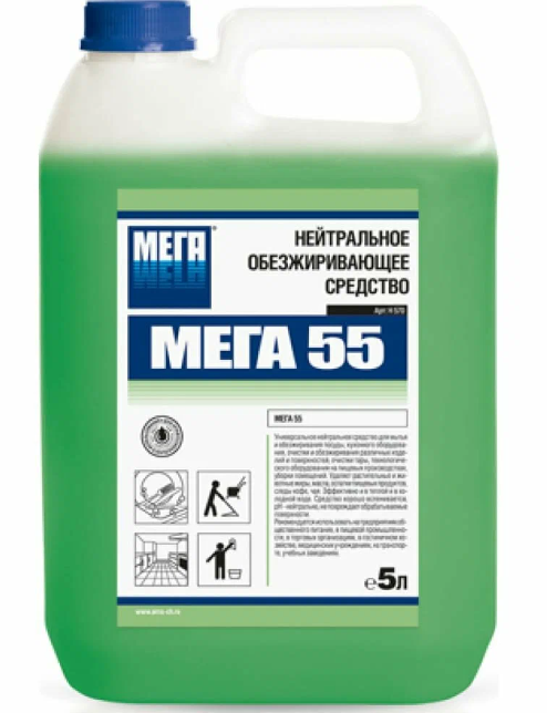 МЕГА 55 Нейтральное обезжиривающее ср-во 5л/3 фото 1 — Posudio