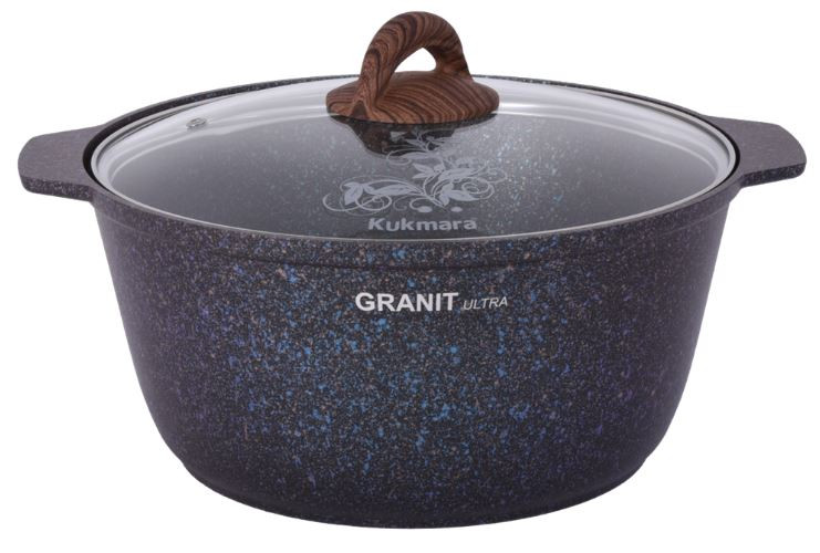 Кастрюля-жаровня 5л со стек.крыш. Granit ultra blue (КУКМАРА) фото 1 — Posudio