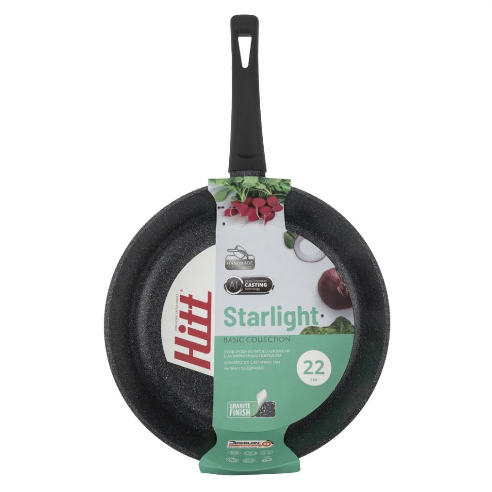 Сотейник  240см."Hitt Strarlight Plus" АП  съемн. ручк. стекл. крышка фото 1 — Posudio