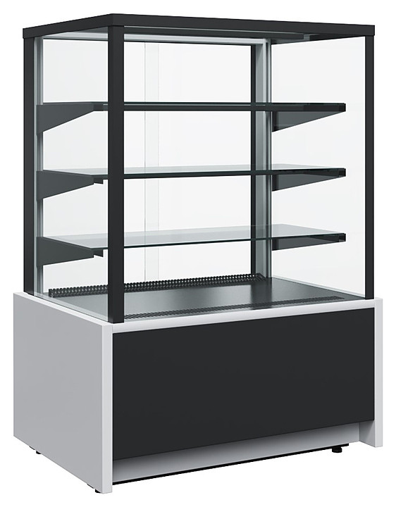 Витрина кондитерская Carboma KC70 VM 1,3-1 Light Техно (9006-9005, черная) фото 1 — Posudio