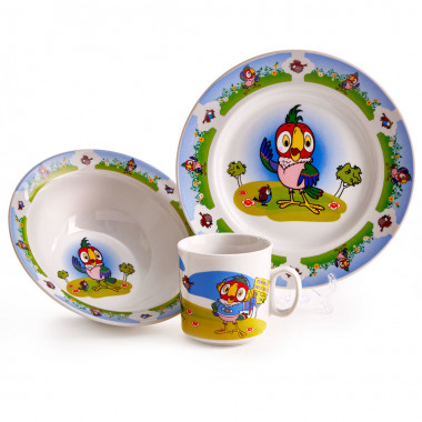 Набор посуды детский "Попугай Кеша" &mdash; Posudio