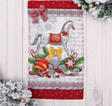 Полотенце Доляна&quot;Новогодние игрушки&quot; 35*60см.(100%хл.) — Posudio