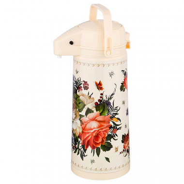 Термос AGNESS со стеклянной колбой и помпой 1,9л &mdash; Posudio