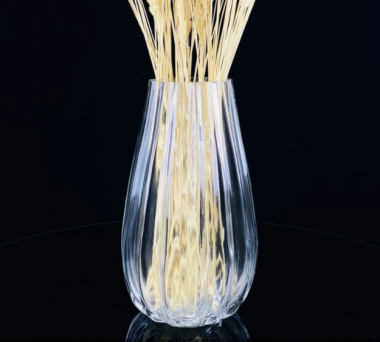 Декоративная ваза для цветов из стекла 19 см в под/упак (х24) 200-064 — Posudio