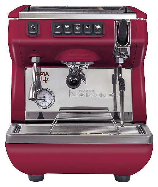 Кофемашина Nuova Simonelli Appia Life 1Gr V красная, высокая группа, автомат фото 1 — Posudio