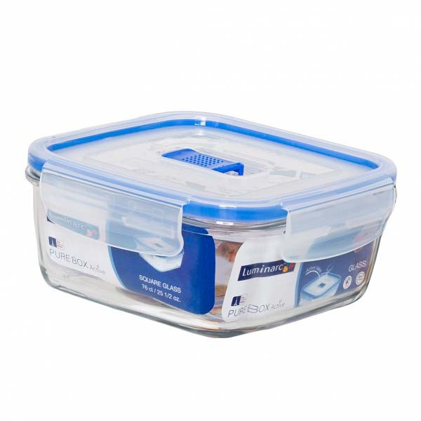 Контейнер квадратный 0.76л Luminarc Pure Box Active P3551 фото 1 — Posudio