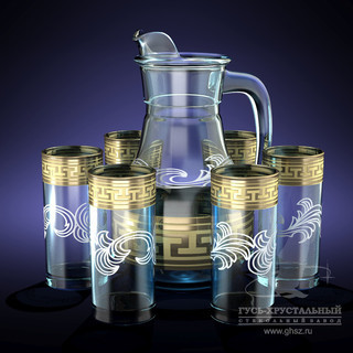 Набор для воды 7пр "Греческий узор" (Гусь Хрусталь) GE013944/402 &mdash; Posudio