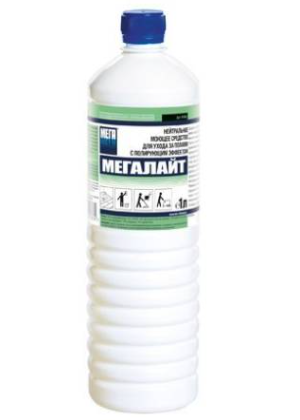 МЕГАЛАЙТ нейтральное моющ. ср-во для ухода за полами с полирующ. эффектом 1л/12 &mdash; Posudio