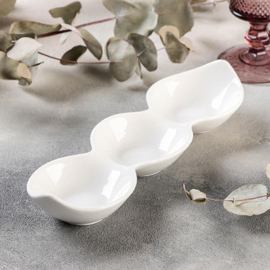 Менажница 3 ячейки  &quot;Бланш&quot; 28x8,5x4,5 см — Posudio