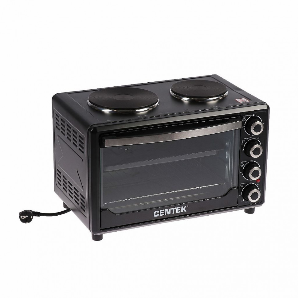 Жарочный шкаф Centek CT-1530-36 BLACK 1600Вт плита на 2 конфорки фото 1 — Posudio