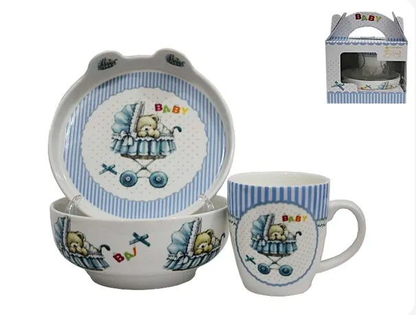 Набор детский из 3 предметов в под.уп.(х16)Фарфор 105-046 фото 1 — Posudio