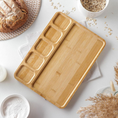 Менажница &quot;Бамбук&quot; 6 секций 32,5х24х1,5 см — Posudio